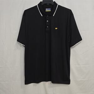 Jack Nicklaus Tour Performance Mens 2XL Black Polo White Trim Bear Logo Golf